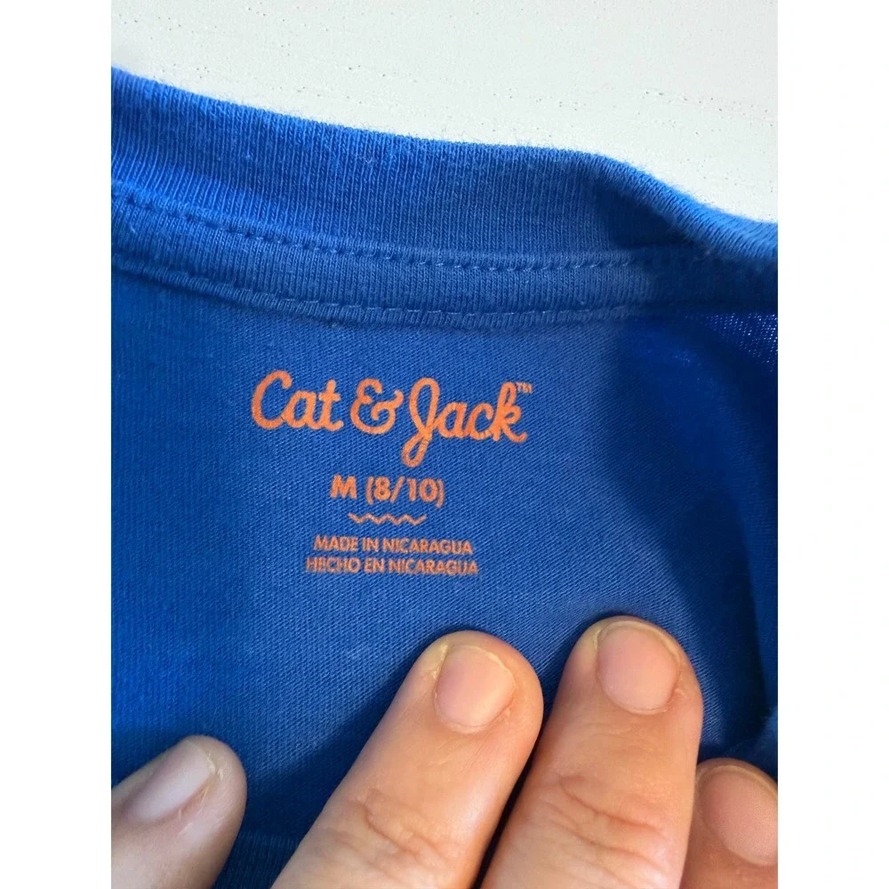 Cat & Jack Kids Blue I Love U Alphabet Graphic T-Shirt Size M 8/10
